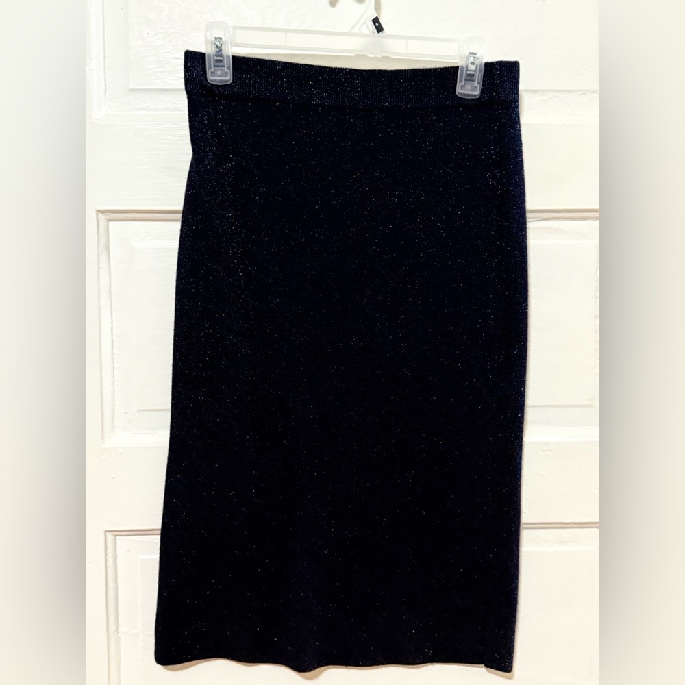 Elegant Black rainbow Glitter Sweater Skirt